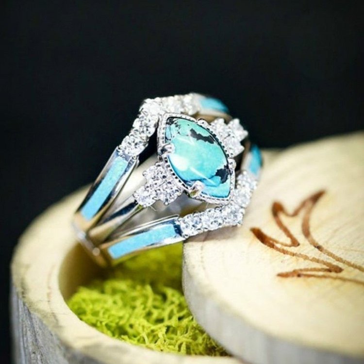 Achieving Dreams Turquoise Ring Set Pi-Mart