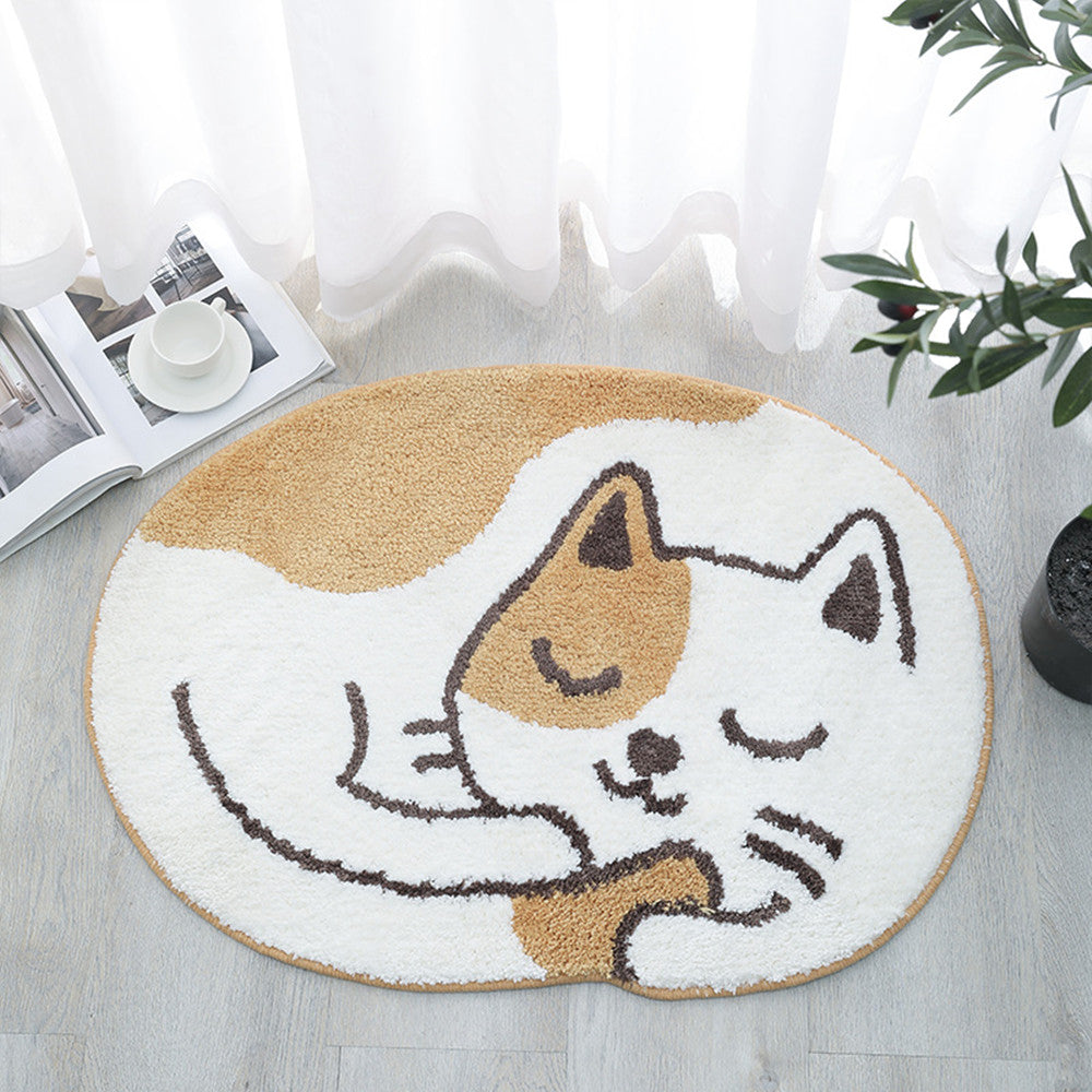 Cartoon Bathroom Door Non-slip Absorbent Flocking Floor Mat Pi-Mart
