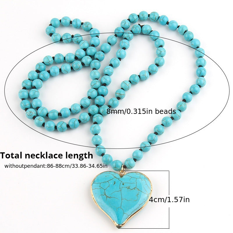 Vintage Ethnic Style Handmade Knotted Beaded Necklace Pi-Mart