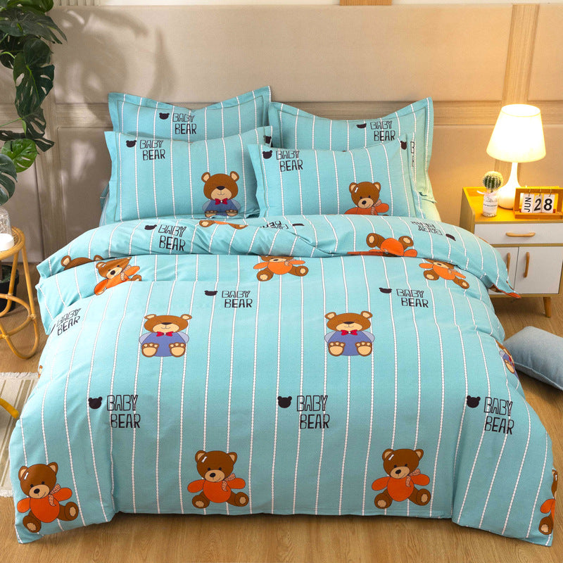 Cotton Winter Linen Quilt Cover Bedding Set Pi-Mart