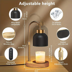 Adjustable Height Dimmable Candle Lamp Warmer With Timer Compatible With Large Jar Candles No Flame Scented Candle Wax Warmer With 2 Bulbs Mothers Day Gift Bedroom Home Decor Lootquake LLC