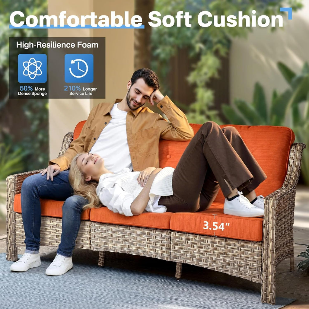 Outdoor Conversation Set with Fire Pit and Swivel Chairs Lootquake LLC