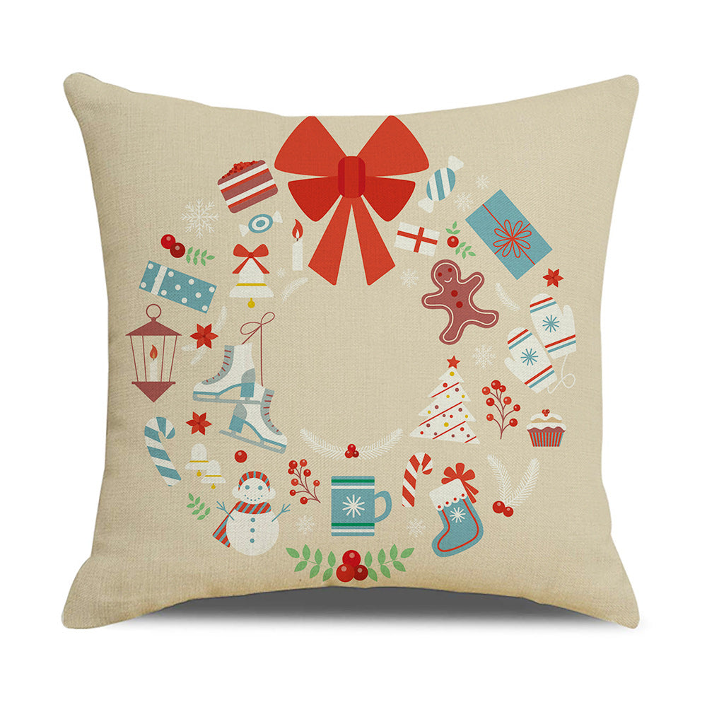 Santa Printed Cushion Sofa Cushion Home Furnishing Pi-Mart