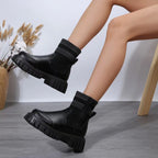 Women's Fashionable Knitted Women's Middle Boots Pi-Mart