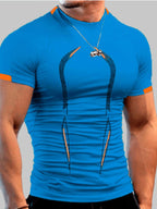Men's Full Size Mock Neck Short Sleeve Active T-Shirt Plus Size