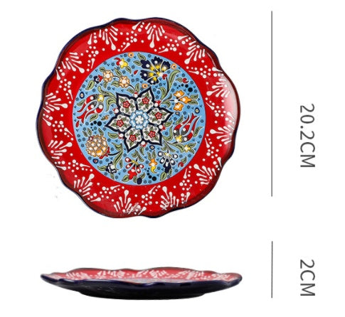 Underglaze Ceramic Tableware Bohemian Household Dishes Pi-Mart