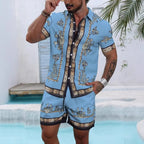 3D Digital Printing Men's Casual Loose Shirt Shorts