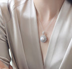 Strong Light Freshwater Pearl Pendant S925 Silver Necklace Pi-Mart