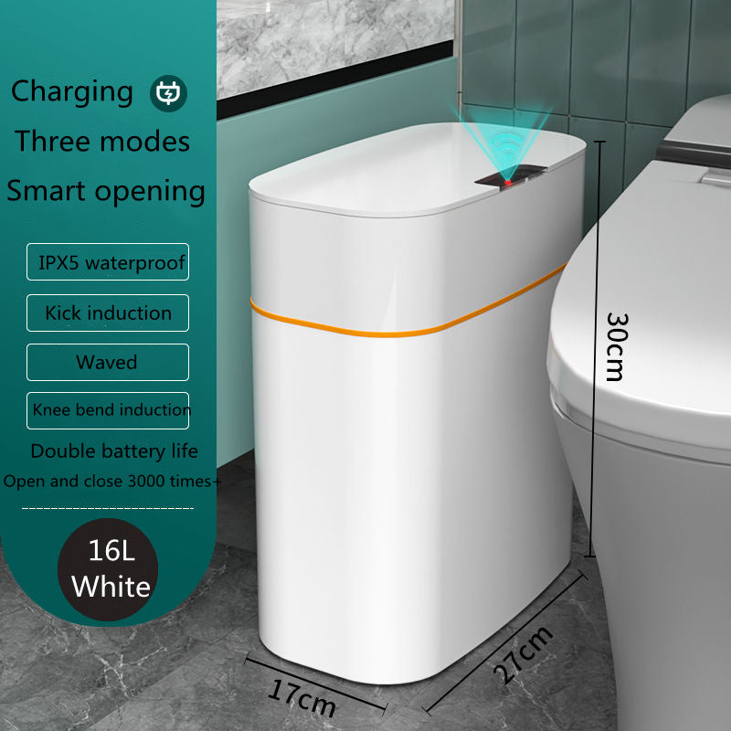 Smart Trash Can With Lid For Bedroom And Living Room Kitchen Storage Box Trash Can Induction Small Car Box Automatic Smart Dustbin Smart Trash Bin Pi-Mart
