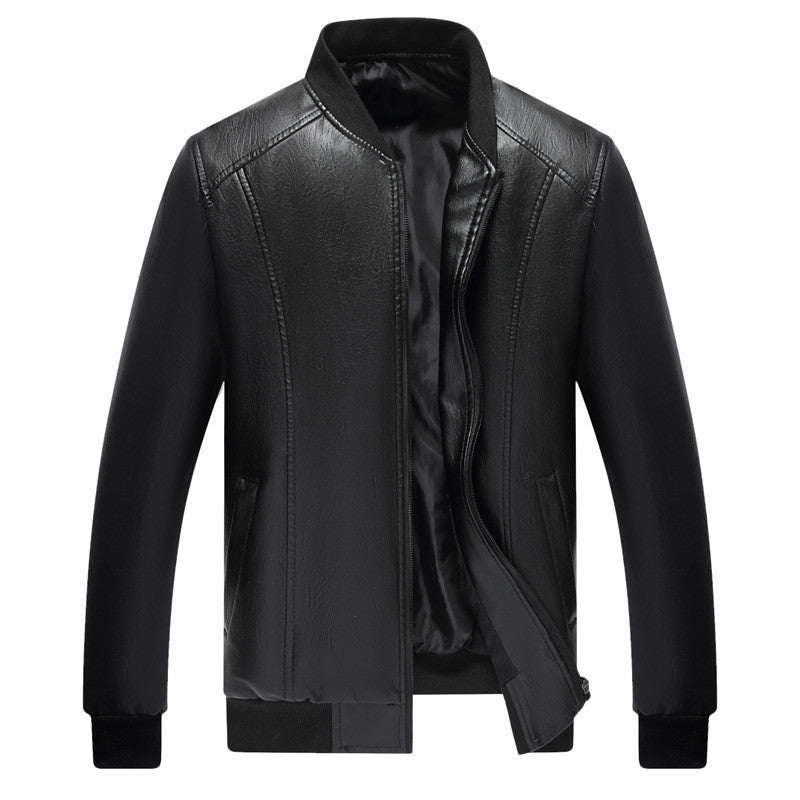 Men's Leather Jackets Spring And Autumn Plus Cashmere Men's Loose Pi-Mart