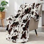 1pc Soft and Warm Cow Print Blanket - Lightweight Plush Flannel Fleece Throw for Sofa, Couch, Bed - Home Decorative Gift for All Seasons