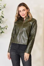 Women Classic Neck Zip-Up Jacket For Everyday Wear Elegant Girls Jacket Stevvex