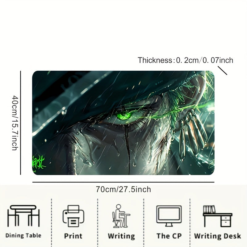 1pc Large Gaming Mouse Pad, Extra-Large Cool Graphic Design, Thick Non-Slip Washable Rubber Desk Mat, Precision Edge Locking, for Gamers and Office Use, Rectangular Shape Lootquake LLC