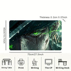 1pc Large Gaming Mouse Pad, Extra-Large Cool Graphic Design, Thick Non-Slip Washable Rubber Desk Mat, Precision Edge Locking, for Gamers and Office Use, Rectangular Shape Lootquake LLC