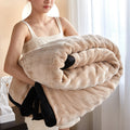 Double-sided Rabbit Plush Blanket Home Nap Office Blanket Pi-Mart