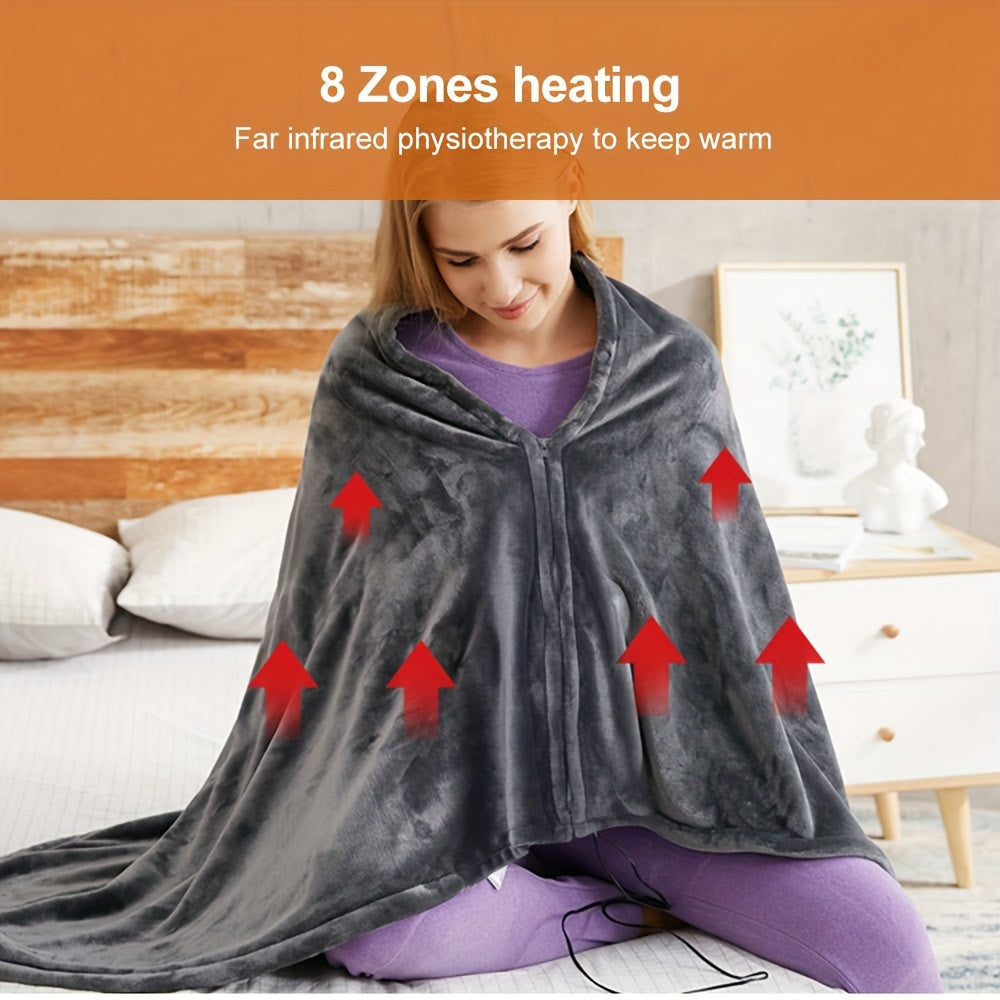 Electric Heating Blanket (59.06x31.5x0.59inch) USB Charging And Heating Blanket, Flannel Single Person Warm Shawl, Three Speed Temperature Control Adjustment, Suitable For Office Lunch Break, Outdoor Travel, Car Travel, And W