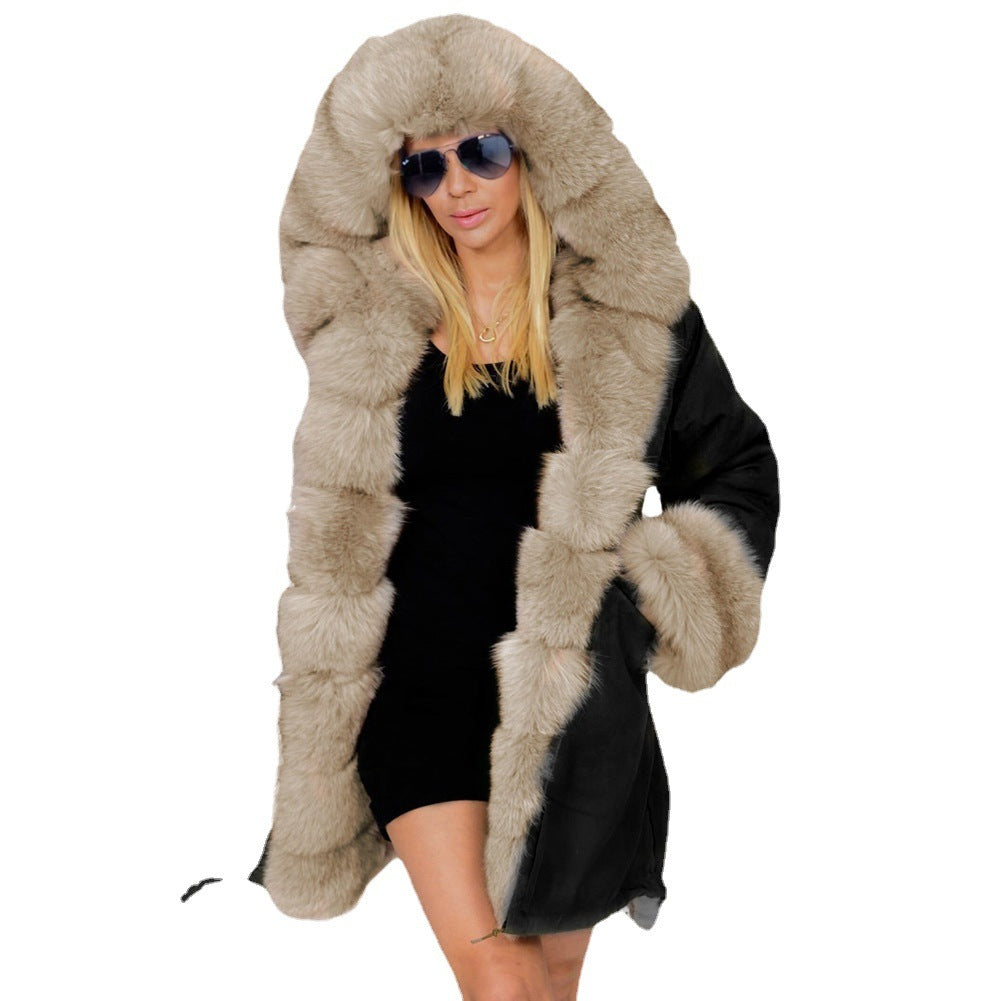 Cotton-padded Jacket Fur Collar Coat Hooded Pi-Mart
