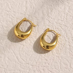 New Stainless Steel Hollow Glossy Thick U-shaped Earrings Pi-Mart