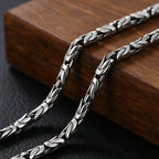 Men's Fashionable Silver Plaid Necklace Pi-Mart