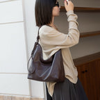 Real Leather Women Shoulder Purse, Sheepskin Shoulder Bag, Armpit Hobo Bag, Tote Bag Leather Retro, Shoulder Commuter Bag - SJB-DIAMOND ELITES