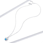 S925 Sterling Silver Blue Bear Necklace Lively And Cute Pi-Mart
