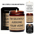 5.3oz Soy Wax Scented Candle with Inspirational Message - "I'm Silent Judging Your Veins for Loving You" - Perfect Appreciation Gift for Nurses, Nursing Students, and Loved Ones on Birthdays, Graduations, or Nurse's Day, Nurs