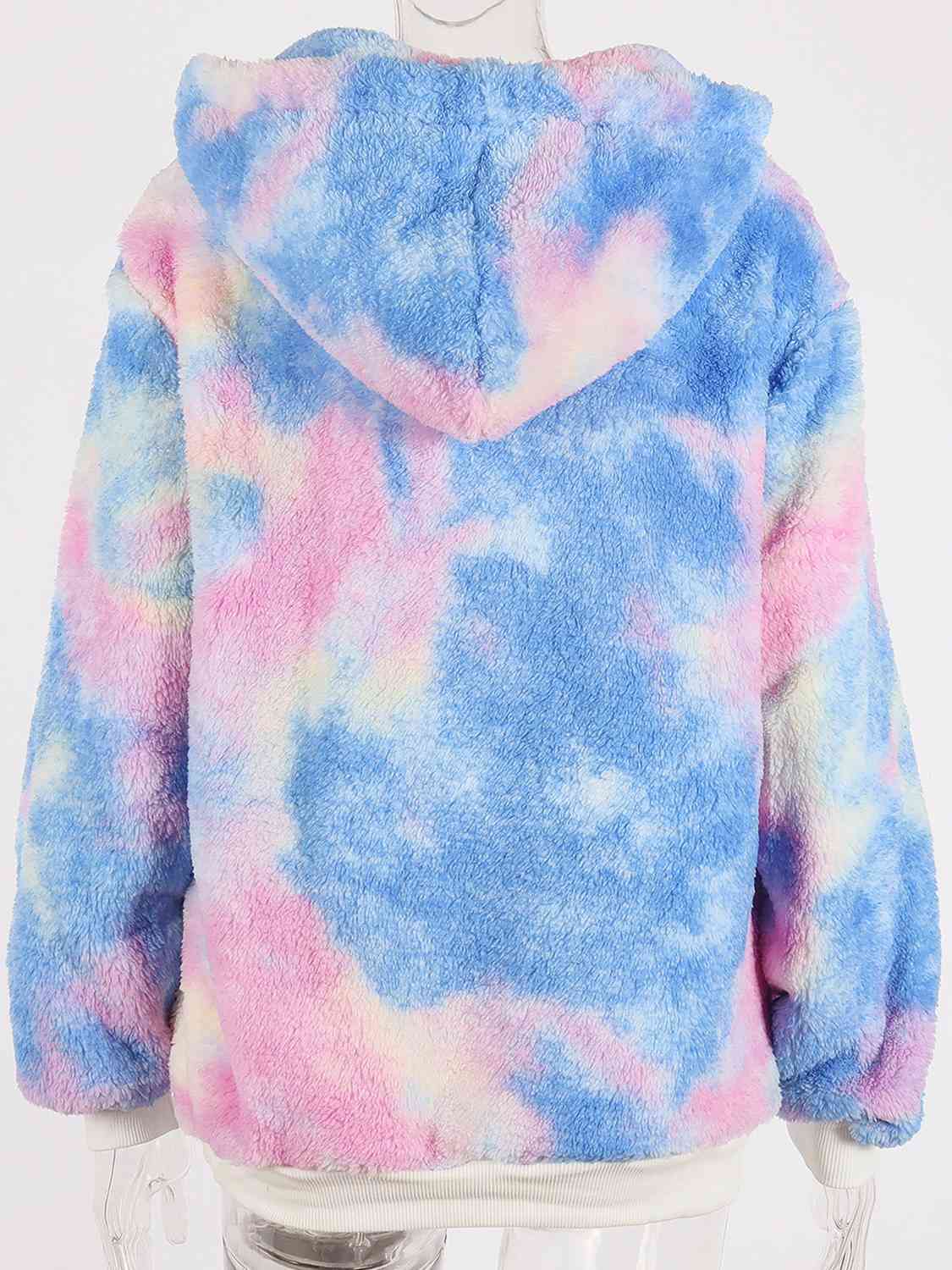 Printed Drawstring Long Sleeve Hoodie Pi-Mart