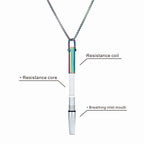 Breathing Resistance Whistle Necklace Round Tube Built-in Cotton Core Pi-Mart