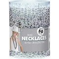 Amscan Metallic Oval Bead Party Necklaces 50 Ct 30" Silver