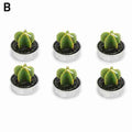 6Pcs Cactus Candle Cube Candle Simulated Plant Set Paraffin Scented 3D Candle Delicate Succulent Cactus Candles for Valentine's Day Birthday Party Wedding Spa Home Decoration Gifts Home Candle Tea Light Background Props Decor Stevvex