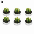 6Pcs Cactus Candle Cube Candle Simulated Plant Set Paraffin Scented 3D Candle Delicate Succulent Cactus Candles for Valentine's Day Birthday Party Wedding Spa Home Decoration Gifts Home Candle Tea Light Background Props Decor Stevvex