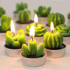 6Pcs Cactus Candle Cube Candle Simulated Plant Set Paraffin Scented 3D Candle Delicate Succulent Cactus Candles for Valentine's Day Birthday Party Wedding Spa Home Decoration Gifts Home Candle Tea Light Background Props Decor Stevvex