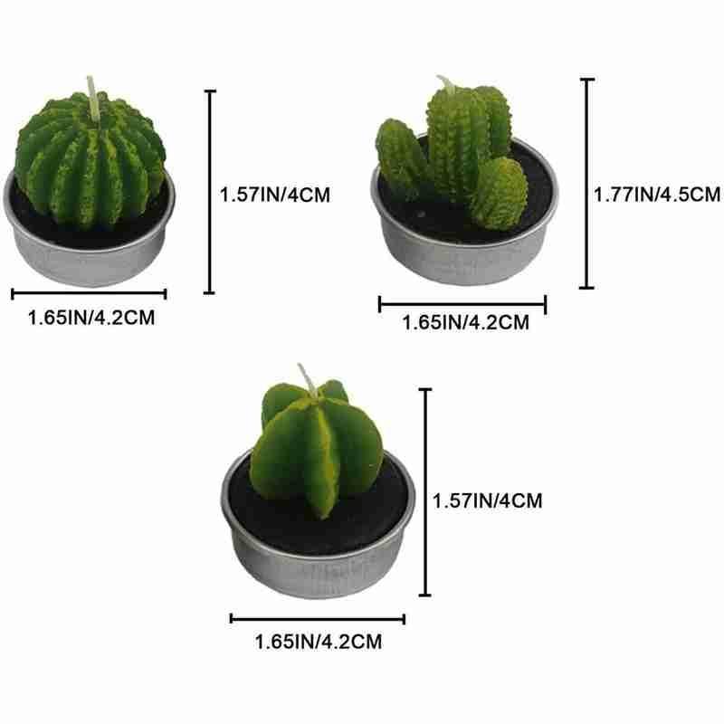 6Pcs Cactus Candle Cube Candle Simulated Plant Set Paraffin Scented 3D Candle Delicate Succulent Cactus Candles for Valentine's Day Birthday Party Wedding Spa Home Decoration Gifts Home Candle Tea Light Background Props Decor Stevvex