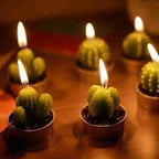 6Pcs Cactus Candle Cube Candle Simulated Plant Set Paraffin Scented 3D Candle Delicate Succulent Cactus Candles for Valentine's Day Birthday Party Wedding Spa Home Decoration Gifts Home Candle Tea Light Background Props Decor Stevvex