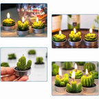 6Pcs Cactus Candle Cube Candle Simulated Plant Set Paraffin Scented 3D Candle Delicate Succulent Cactus Candles for Valentine's Day Birthday Party Wedding Spa Home Decoration Gifts Home Candle Tea Light Background Props Decor Stevvex