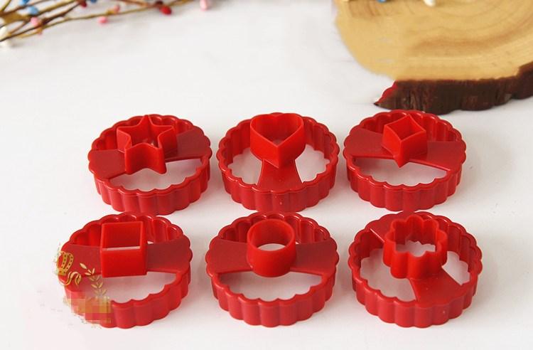 6Pcs Cookie Cake Cutter Decorating Fondant Cutters Tool Cookie Cutters Round Multifunctional Fudge Pastry Baking Mold Star Cookie Cutter Heart Center Stevvex