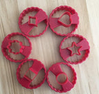 6Pcs Cookie Cake Cutter Decorating Fondant Cutters Tool Cookie Cutters Round Multifunctional Fudge Pastry Baking Mold Star Cookie Cutter Heart Center Stevvex