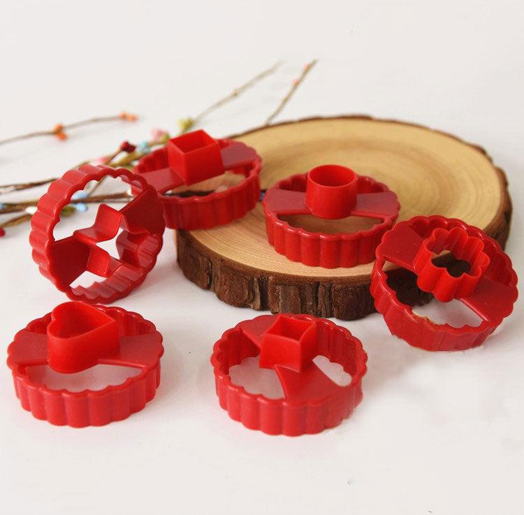6Pcs Cookie Cake Cutter Decorating Fondant Cutters Tool Cookie Cutters Round Multifunctional Fudge Pastry Baking Mold Star Cookie Cutter Heart Center Stevvex