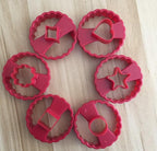 6Pcs Cookie Cake Cutter Decorating Fondant Cutters Tool Cookie Cutters Round Multifunctional Fudge Pastry Baking Mold Star Cookie Cutter Heart Center Stevvex