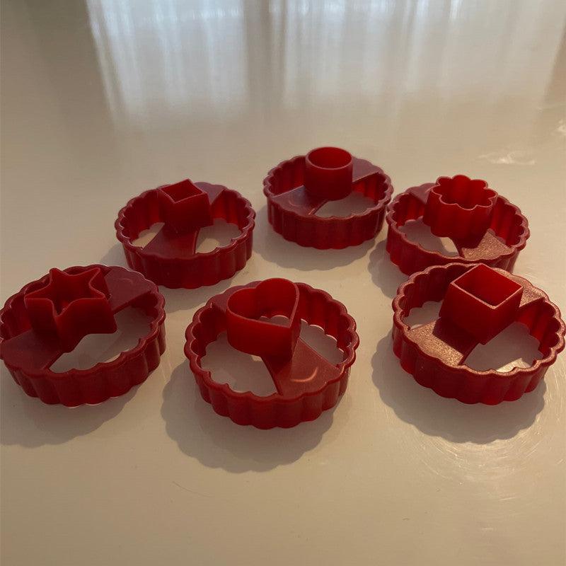6Pcs Cookie Cake Cutter Decorating Fondant Cutters Tool Cookie Cutters Round Multifunctional Fudge Pastry Baking Mold Star Cookie Cutter Heart Center Stevvex