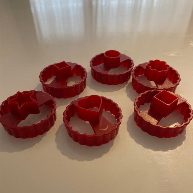 6Pcs Cookie Cake Cutter Decorating Fondant Cutters Tool Cookie Cutters Round Multifunctional Fudge Pastry Baking Mold Star Cookie Cutter Heart Center Stevvex