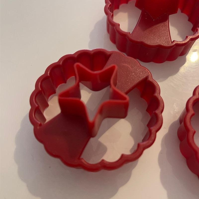 6Pcs Cookie Cake Cutter Decorating Fondant Cutters Tool Cookie Cutters Round Multifunctional Fudge Pastry Baking Mold Star Cookie Cutter Heart Center Stevvex
