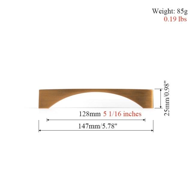 6PCS Set Nordic Modern Glam Brushed Bronze Drawer Knobs Kitchen Door Handles Cupboard Door Handle Cabinet Handles for Furniture Hardware  Brushed Brass Handle Modern Minimalist Cabinet Pull Drawer Handle Wardrobe Cabinet Hardware Stevvex