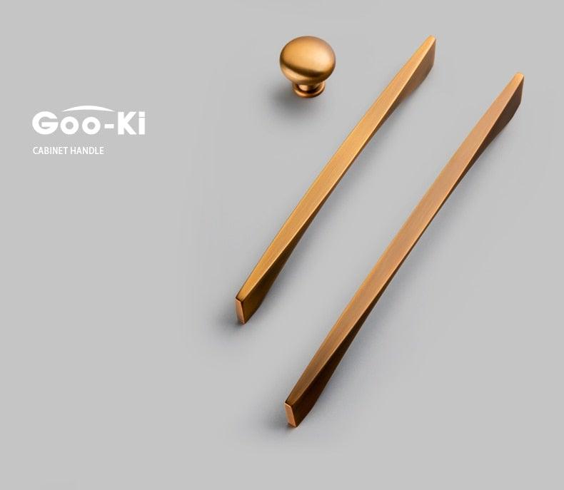 6PCS Set Nordic Modern Glam Brushed Bronze Drawer Knobs Kitchen Door Handles Cupboard Door Handle Cabinet Handles for Furniture Hardware  Brushed Brass Handle Modern Minimalist Cabinet Pull Drawer Handle Wardrobe Cabinet Hardware Stevvex