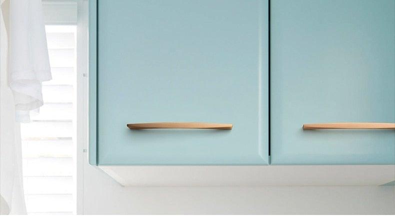 6PCS Set Nordic Modern Glam Brushed Bronze Drawer Knobs Kitchen Door Handles Cupboard Door Handle Cabinet Handles for Furniture Hardware  Brushed Brass Handle Modern Minimalist Cabinet Pull Drawer Handle Wardrobe Cabinet Hardware Stevvex