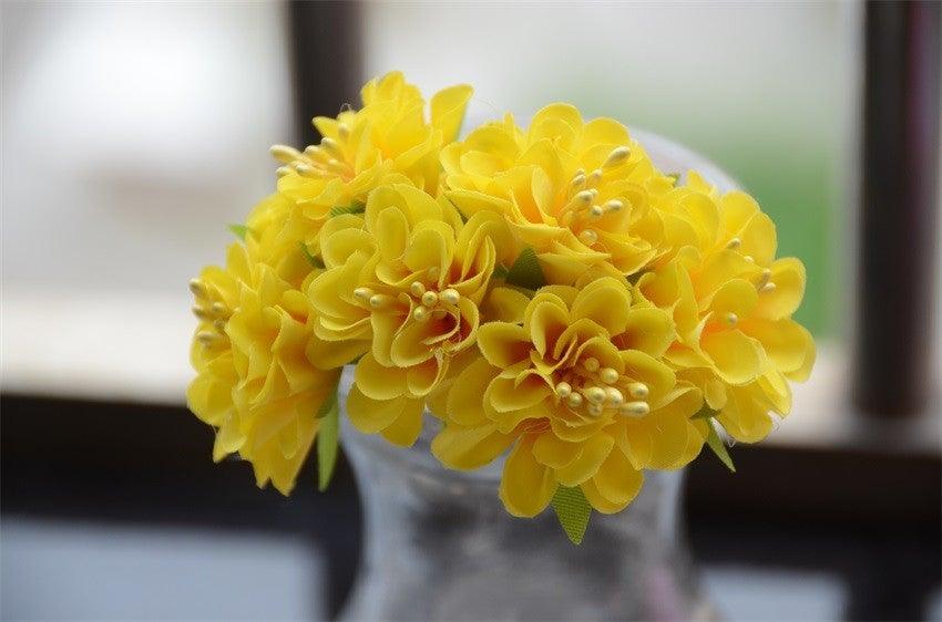 6pcs Silk Stamen Artificial Flower Bouquet Wedding Party Decoration Handmade Wreath Gift Scrapbooking Craft Fake Flowers Stevvex