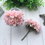 6pcs Silk Stamen Artificial Flower Bouquet Wedding Party Decoration Handmade Wreath Gift Scrapbooking Craft Fake Flowers Stevvex