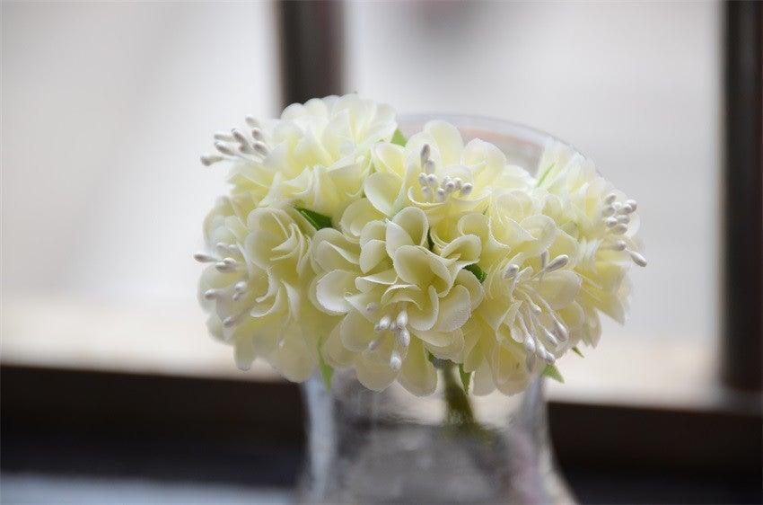 6pcs Silk Stamen Artificial Flower Bouquet Wedding Party Decoration Handmade Wreath Gift Scrapbooking Craft Fake Flowers Stevvex
