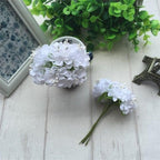 6pcs Silk Stamen Artificial Flower Bouquet Wedding Party Decoration Handmade Wreath Gift Scrapbooking Craft Fake Flowers Stevvex