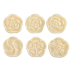 6pcs/set Flower Shaped Mooncake Mold Cake Mold Hand Pressure Fondant Moon Cake Decorating Tools Cookie Cutter Baking Tool Moon Cake Mold With 6 Stamps Flowers Design Hand Pressure Fondant Decoration Cookie Cutter